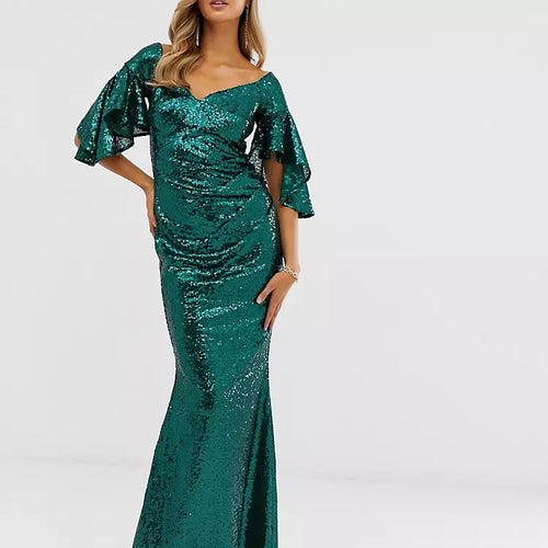 Sequin Green Dress - Isabella Paige’s Boutique 