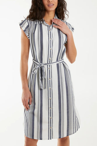 Stripe Button Front Dress