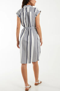 Stripe Button Front Dress