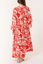 Load image into Gallery viewer, ABSTRACT LEAF V-NECK MAXI DRESS
