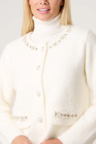 DIAMANTE EMBELLISHED CARDIGAN