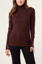 Load image into Gallery viewer, ROLL NECK BUTTON CUFF JUMPER
