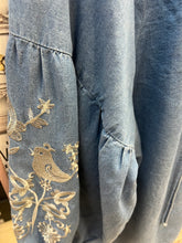 Load image into Gallery viewer, Embroidered denim style shirt - Isabella Paige’s Boutique 