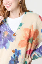 Load image into Gallery viewer, PASTEL FLORAL PRINT KNIT CARDIGAN