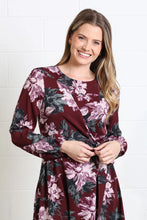 Load image into Gallery viewer, Rant and Rave Grace Dress Burgundy Floral