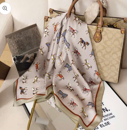 Horse Silk feel neck scarf
