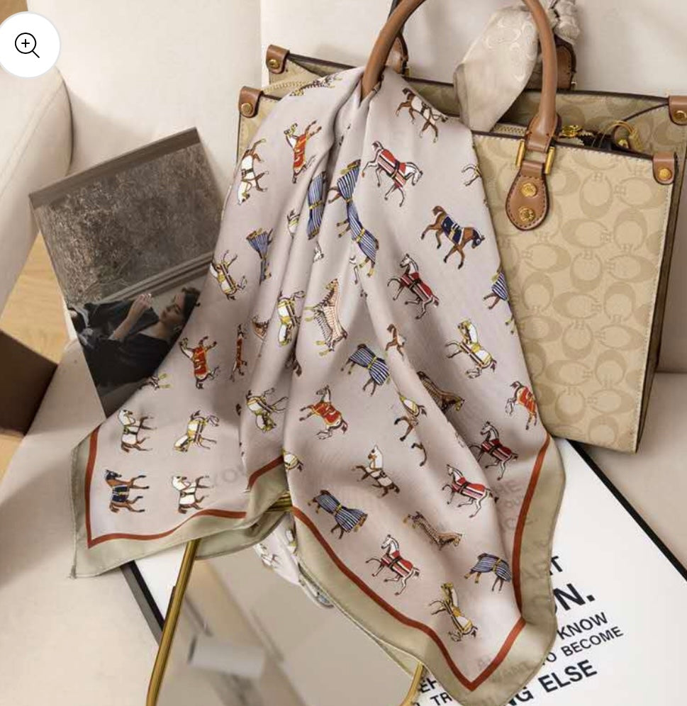 Horse Silk feel neck scarf