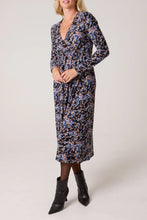 Load image into Gallery viewer, FLORAL V WRAP LONG SLEEVE STRETCH DRESS