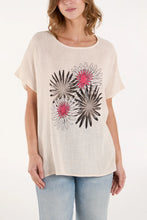 Load image into Gallery viewer, Round neck floral diamanté top