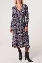 Load image into Gallery viewer, FLORAL V WRAP LONG SLEEVE STRETCH DRESS