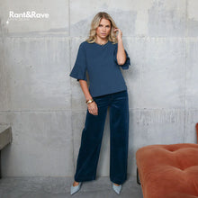 Load image into Gallery viewer, Rant &amp; Rave Jacinda Wide Leg Cord Teal - Isabella Paige’s Boutique 