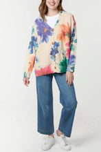 Load image into Gallery viewer, PASTEL FLORAL PRINT KNIT CARDIGAN