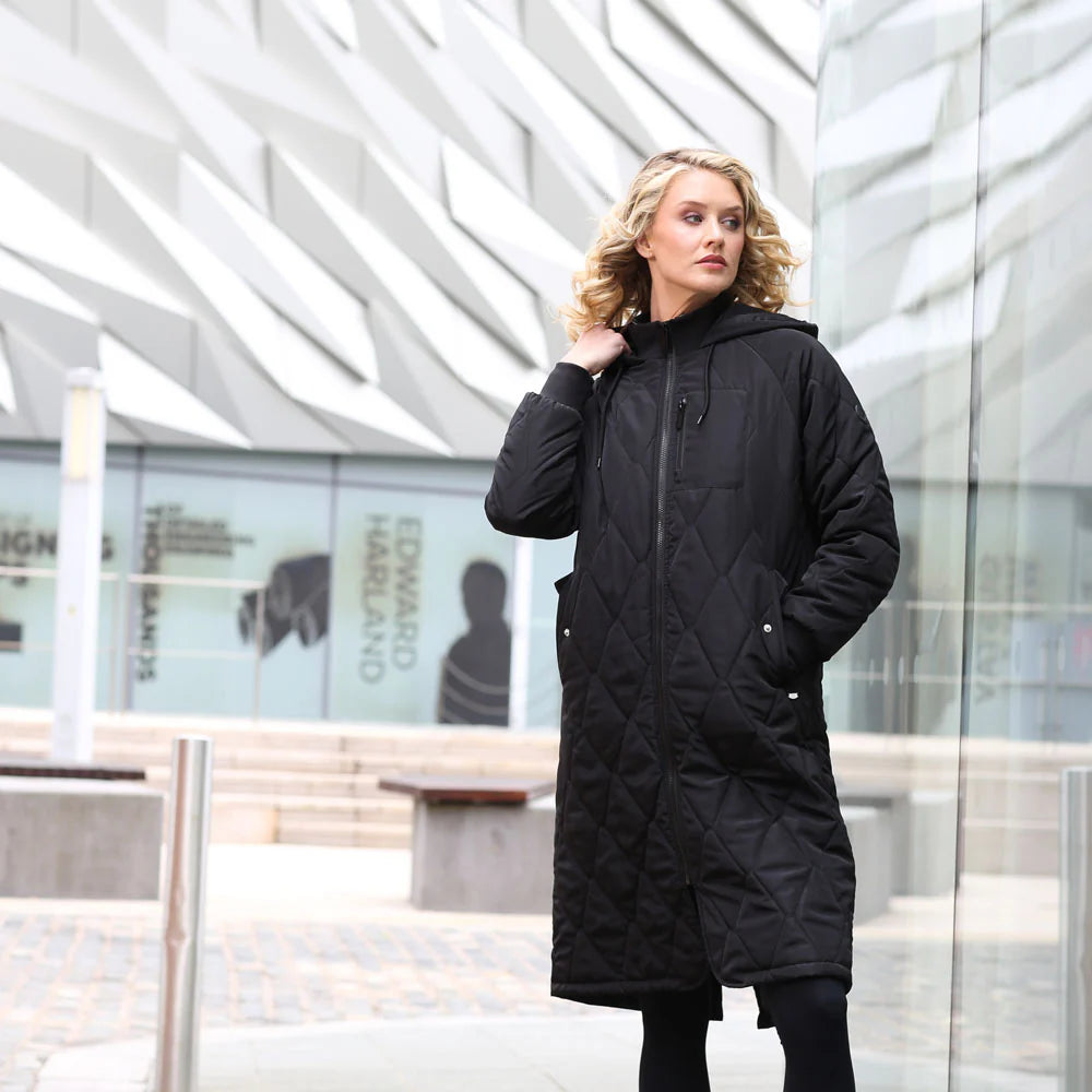 Relax & Renew Casey Longline Coat Black
