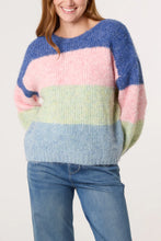 Load image into Gallery viewer, COLOUR BLOCK STRIPE KNIT JUMPER