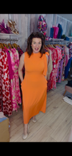 Load image into Gallery viewer, Orange dress with pockets - Isabella Paige’s Boutique 