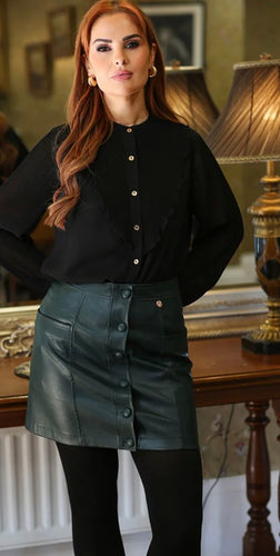 Rant & Rave Helia Leather Skirt Green