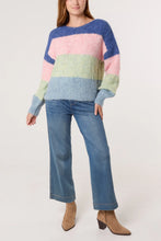 Load image into Gallery viewer, COLOUR BLOCK STRIPE KNIT JUMPER