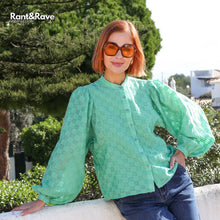 Load image into Gallery viewer, Rant and Rave Zuri Blouse Green - Isabella Paige’s Boutique 