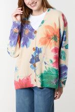Load image into Gallery viewer, PASTEL FLORAL PRINT KNIT CARDIGAN