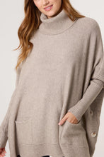 Load image into Gallery viewer, SIDE BUTTONS ROLL NECK KNIT JUMPER