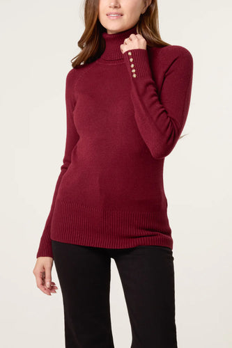 ROLL NECK BUTTON CUFF JUMPER