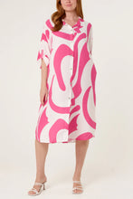Load image into Gallery viewer, ABSTRACT PRINT BUTTON UP MIDI DRESS - Isabella Paige’s Boutique 