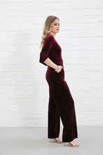 Load image into Gallery viewer, Velvet jumpsuit in Burgundy
