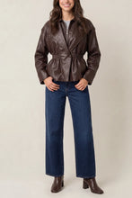 Load image into Gallery viewer, COLLARED SHIRRED WAIST JACKET