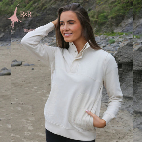 Relax & Renew Tara Snap Placket Sweater Cream