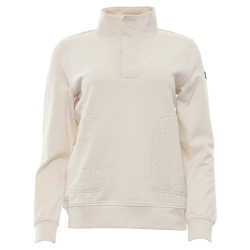 Relax & Renew Tara Speckle Snap Placket Sweater Cream