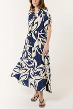Load image into Gallery viewer, ABSTRACT FLORAL BUTTON &amp; TIERED MIDI DRESS