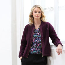 Load image into Gallery viewer, Relax &amp; Renew Heidi Borg Bomber Jacket Plum