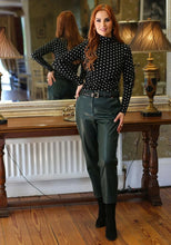 Load image into Gallery viewer, Lina Faux leather green trouser