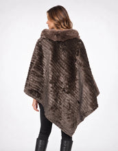 Load image into Gallery viewer, Faux Fur Ribbed Poncho