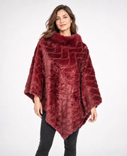 Load image into Gallery viewer, Textured Faux Fur Poncho