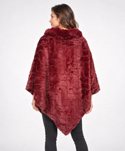 Load image into Gallery viewer, Textured Faux Fur Poncho